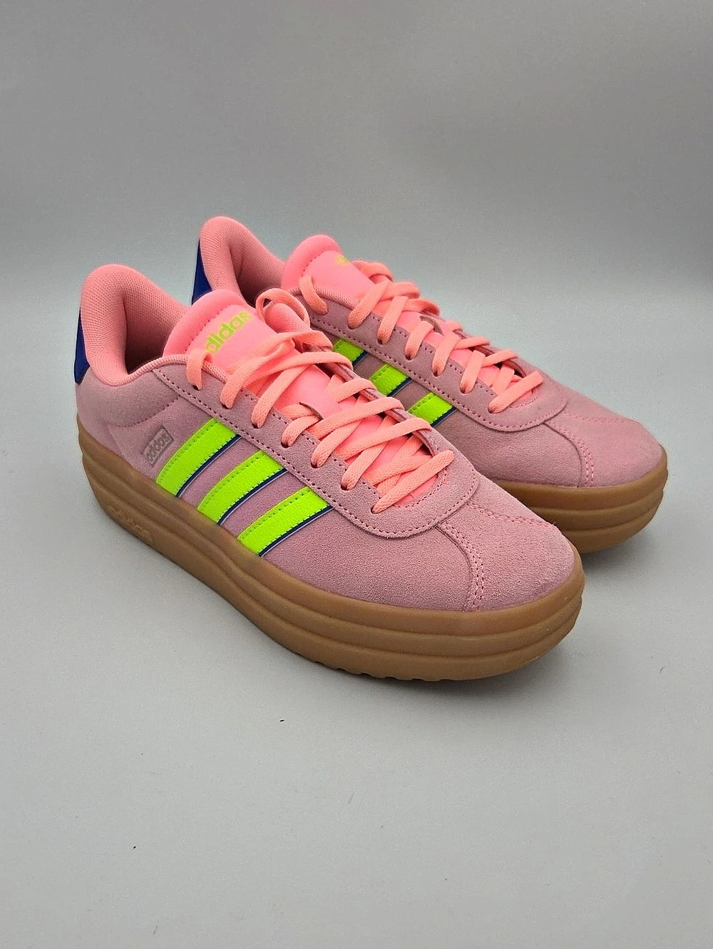 adidas Gazelle Bold Pink & Green Sneakers US 8.5 Like New